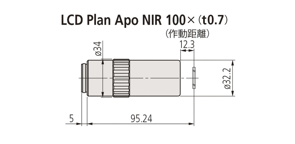 明視野用近赤外域補正対物レンズ（ガラス厚補正） LCD Plan Apo NIR 