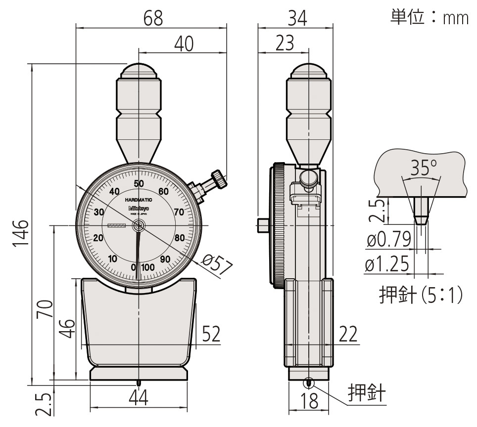 ミツトヨ スポンジ ゴム プラスチック硬度計 ８１１−３３６−１０ HH-336 通販
