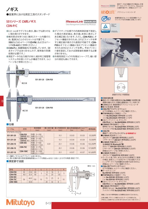 ミツトヨ精密測定機器・総合カタログNo.13-52版