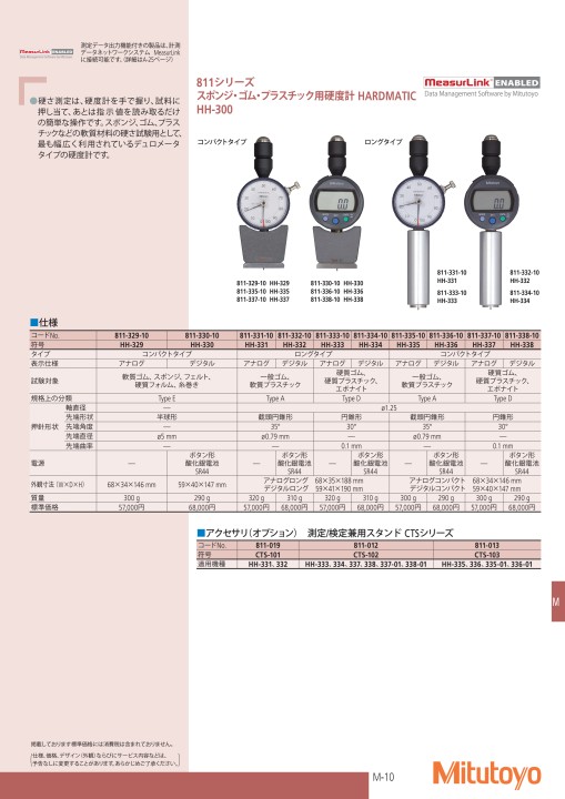 ミツトヨ スポンジ ゴム プラスチック硬度計 ８１１−３３６−１０ HH-336 通販